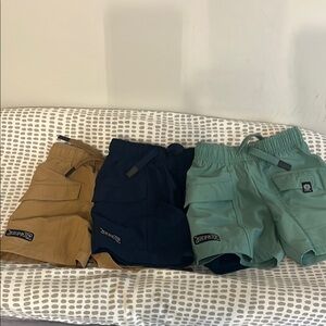 Boys 2T Cargo Shorts Set - Tan, Black, Green - Dri-Works